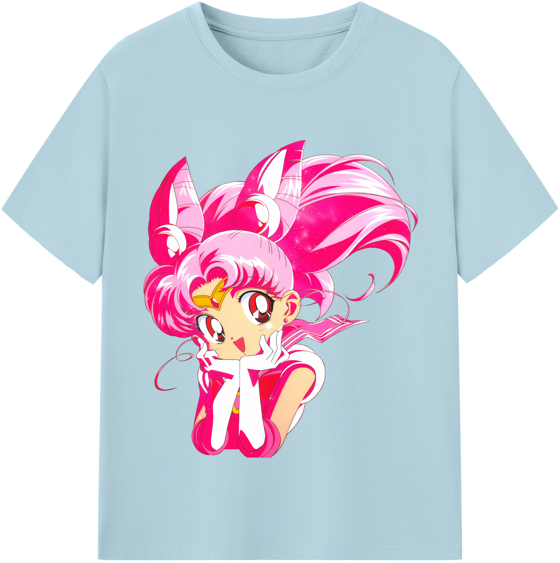 （画像用） 美少女戦士セーラームーン ちびうさ Sailor Moon Chibiusa Tsukino Usagi Small Lady Serenity 綿100％半袖Tシャツ（フロントプリント）